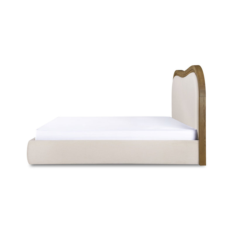 Camilla King Bed Oat, White, Queen