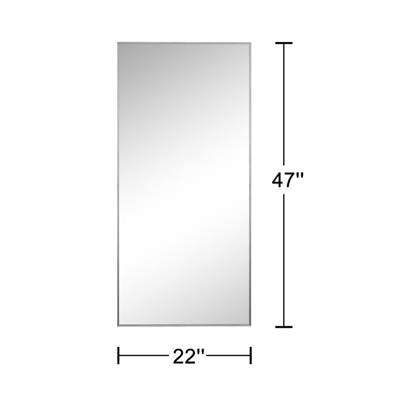 Miroir décoratif de salle de bain H 47 po x l 22 po, 47 po x 22 po, Argent argent