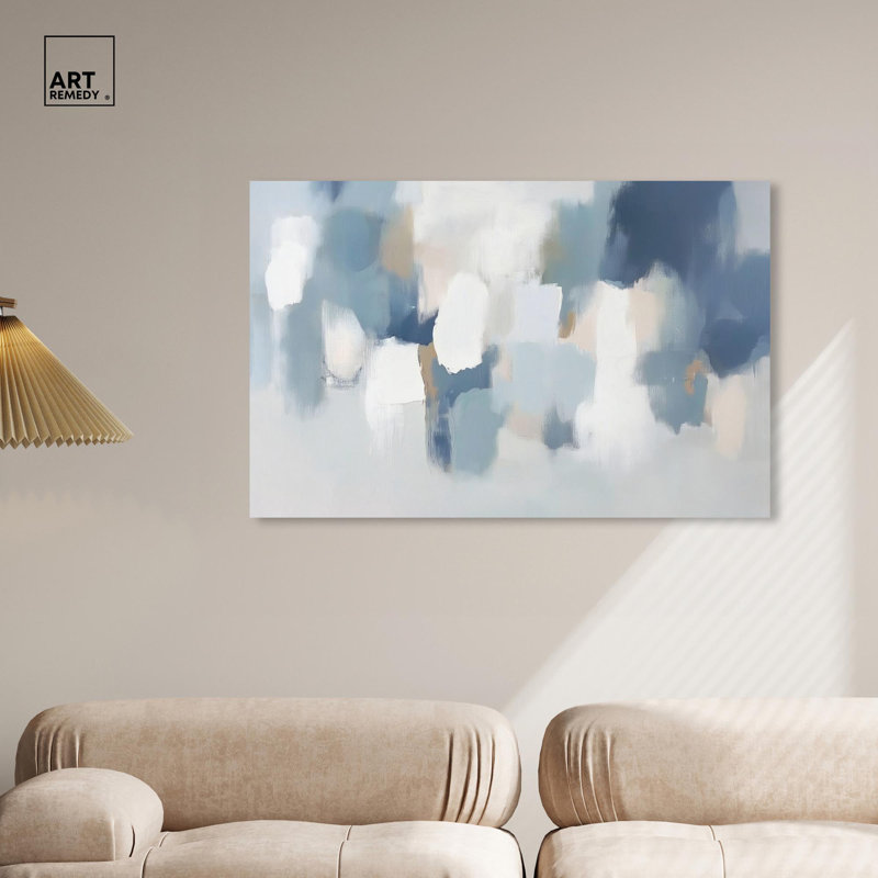 Dreaming Indigo I Canvas Blue Abstract Art by Art Remedy, 30" H x 45" W, Wrapped Canvas