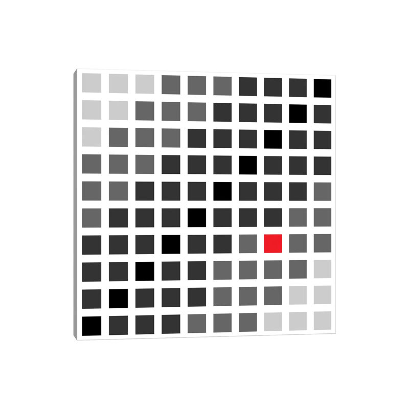 Tile Art Cuadrados Opt En Gris - Wrapped Canvas Print, 30.48 cm H x 30.48 cm W