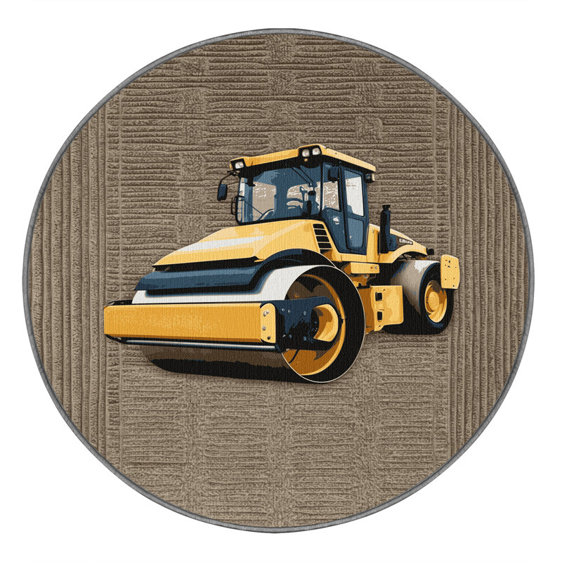 Tapis de transport gris lavable à la machine, Rond 5 pi