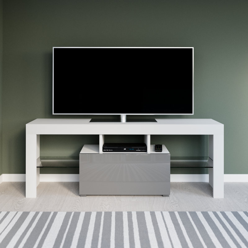 Unfinished TV Stand for TVs up to 50", White/Grey
