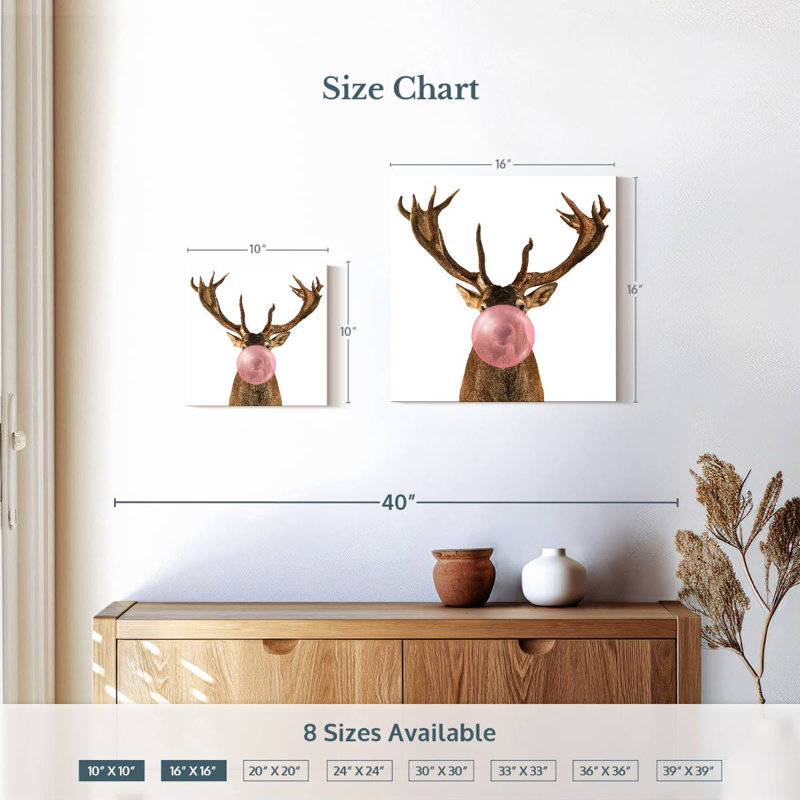 Crowle Bubble Gum Reindeer, 10" H x 10" W