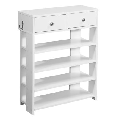 12 Pair Solid Wood Shoe Rack