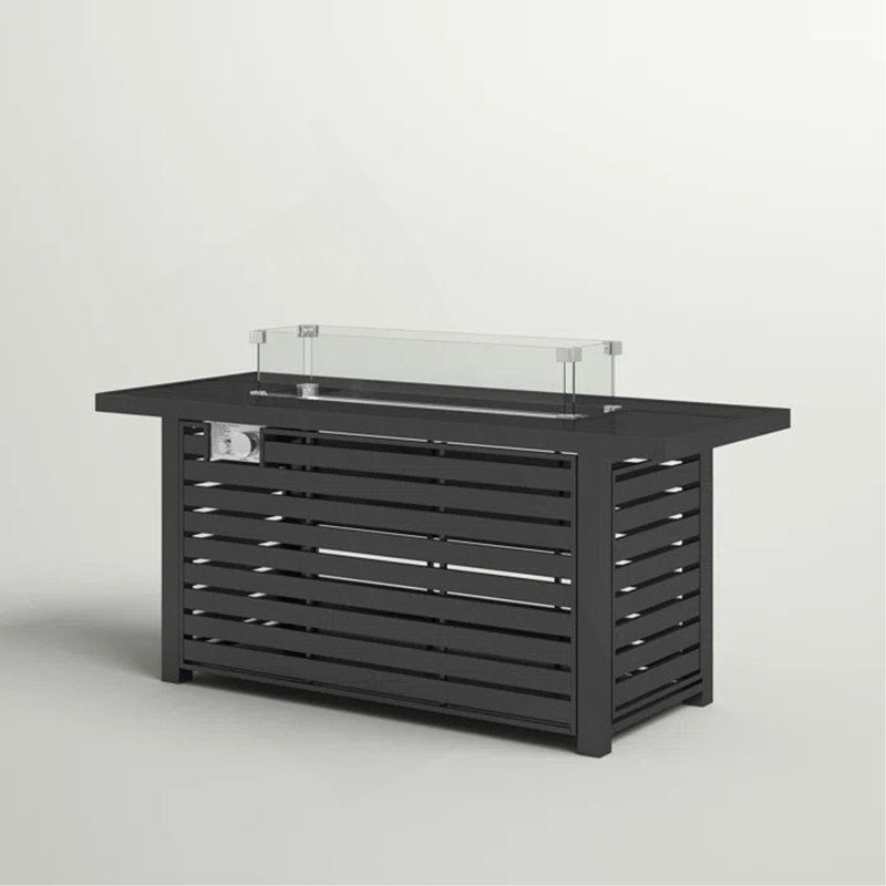 24" Steel Propane Fire Pit Table With Cover