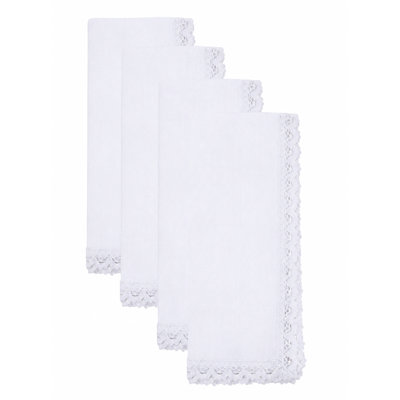 Serviettes de table en dentelle (ensemble de 4) - Serviettes de table élégantes pour les repas et les réceptions de tous les jours