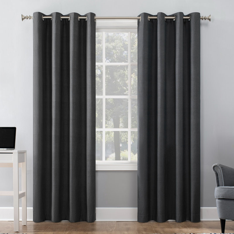 Cameron Thermal Insulated 100% Blackout Grommet Curtain Panel, 50" W x 84" L, Charcoal