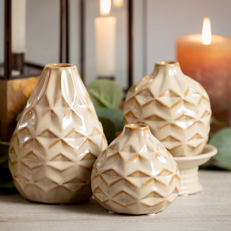 Gilded Elegance Ceramic Table Vase