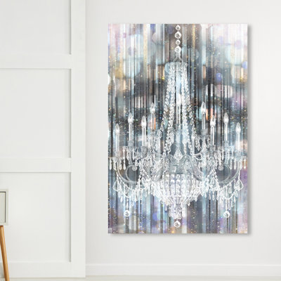 " Fashion And Glam Diamond Covered Eyes Silver Chandeliers "
