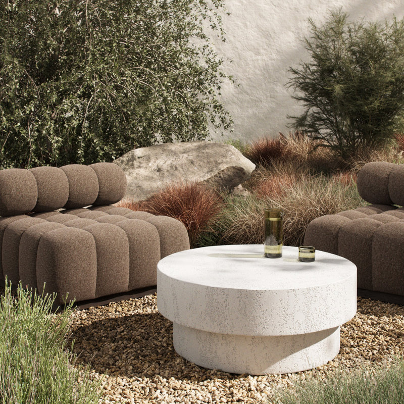 Kesia Outdoor Round Coffee Table, 15" H x 36" W x 36" D