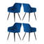 Yerres 4 Person Dining set - a Rectangular Wooden Dining Table with Metal Legs and a Set of 4 Quilted Velvet Dining Chairs for Dining Room - Modern Dining Table Set-1718480818-1718480819