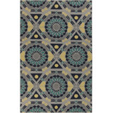 Kaleidoscope Wool Geometric Area Rug in Gray/Green/Yellow