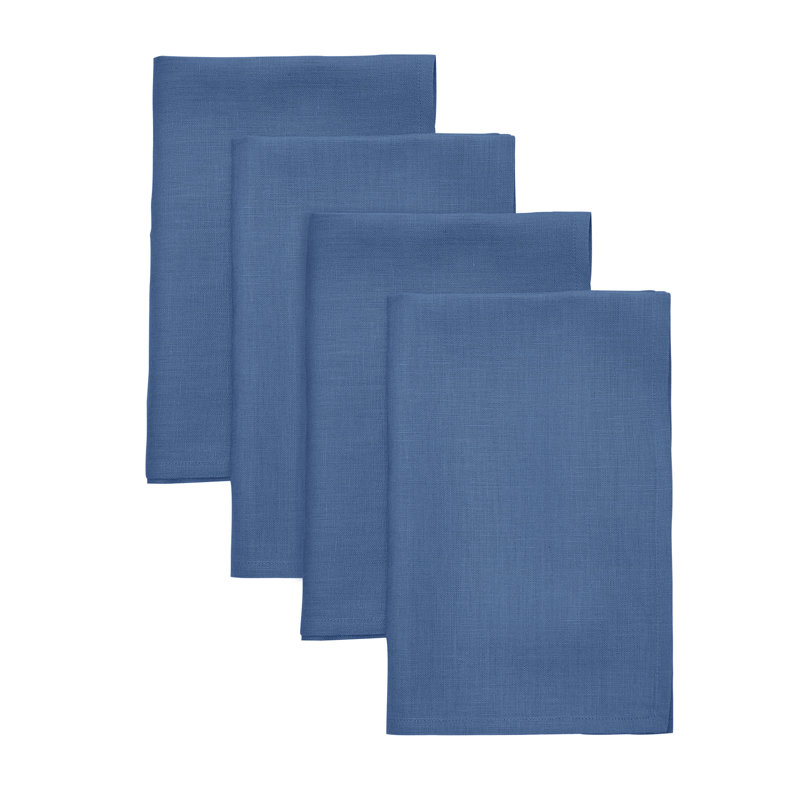 100% Pure Linen Dinner Napkins - Fete, Indigo Blue