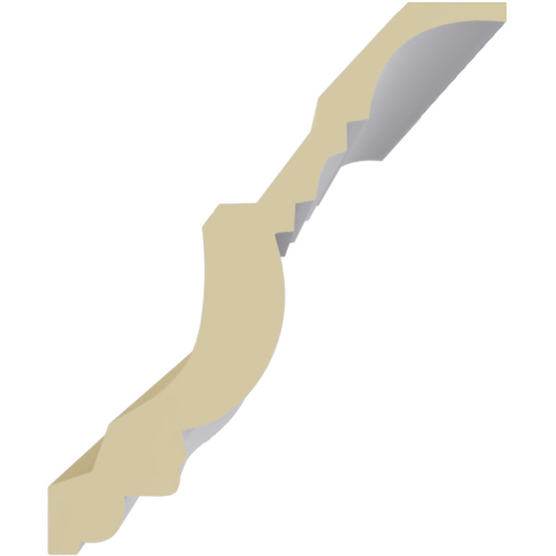 White Polyurethane Traditional Crown Moulding 7 3/8"H x 12"L