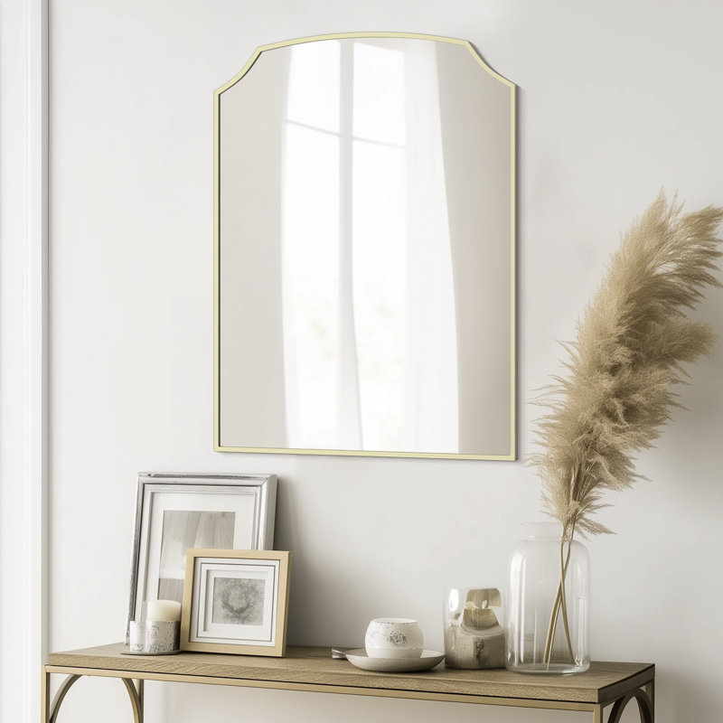 Miroir décoratif en fer forgé, Or, 30 po x 22 po