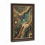 Tableau abstrait à motifs de cercles tourbillonnants turquoise et or sur toile-1995498405