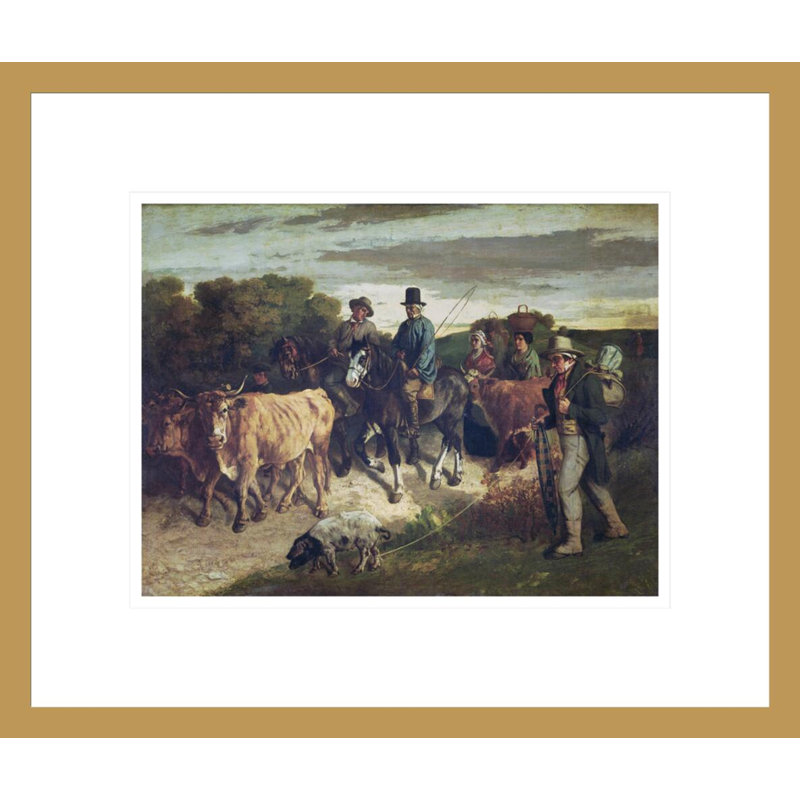 Les paysans de Flagey revenant de la foire par Gustave Courbet, impression giclée encadrée, H 13,75 po x l 16,29 po