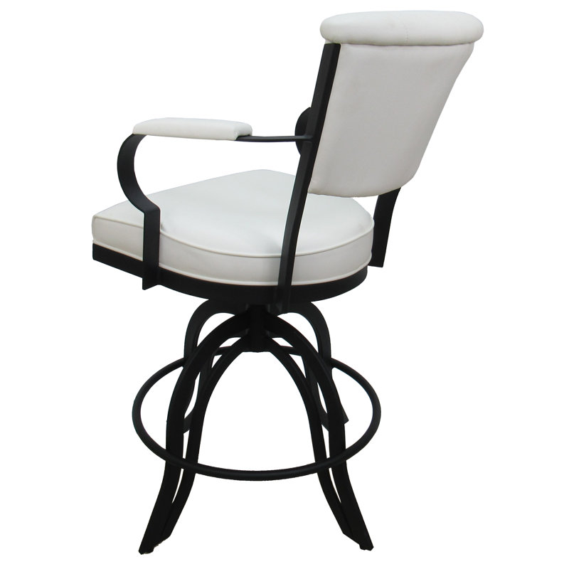 Tabouret de bar et de comptoir pivotant, Tabouret de comptoir (siège d'une hauteur de 26 p, Noir, Blanc