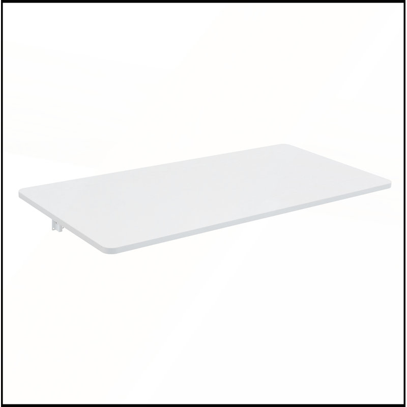 Table pliante murale pour les salles de lavage, les bureaux à domicile et les cuisines, H 6,5 po x L 45 po x l 22 po, Blanc