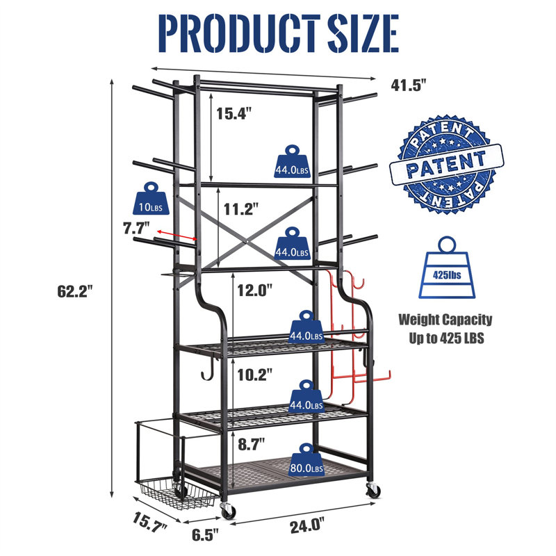 Nemanja Metal Floor Multi-Use Sports Rack