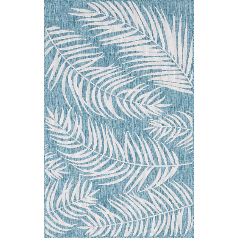 Tapis bleu clair d'extérieur Kona, Rectangle 6 pi x 9 pi