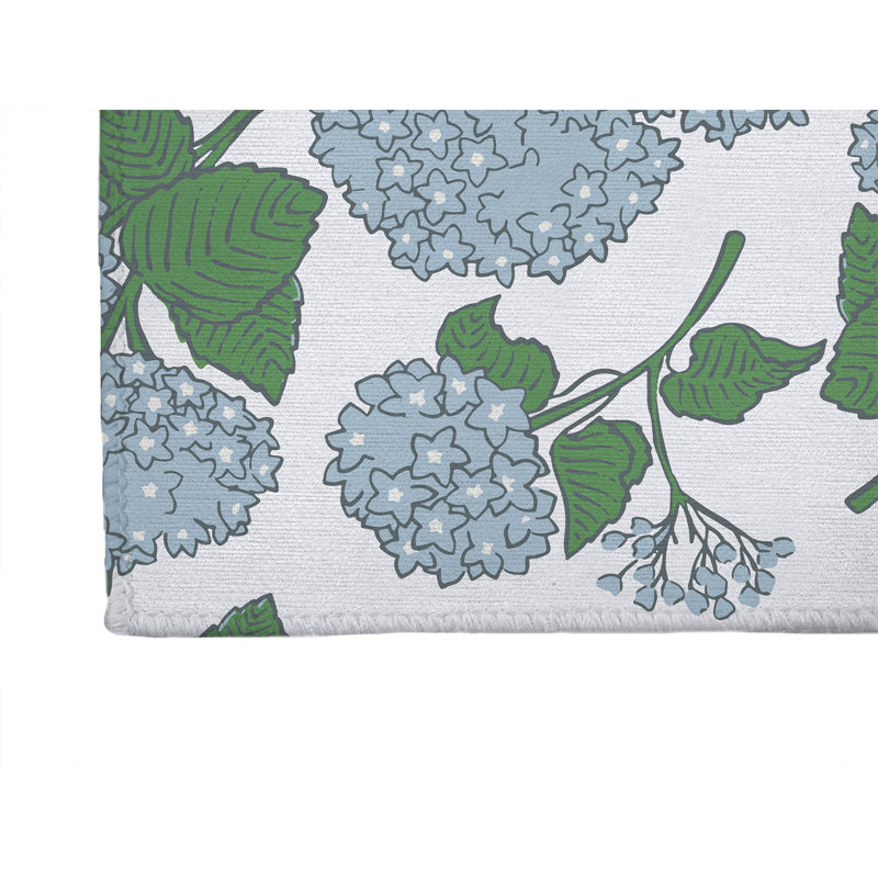 Hydrangea Non Slip Outdoor Rug, Runner 2'6" x 8'