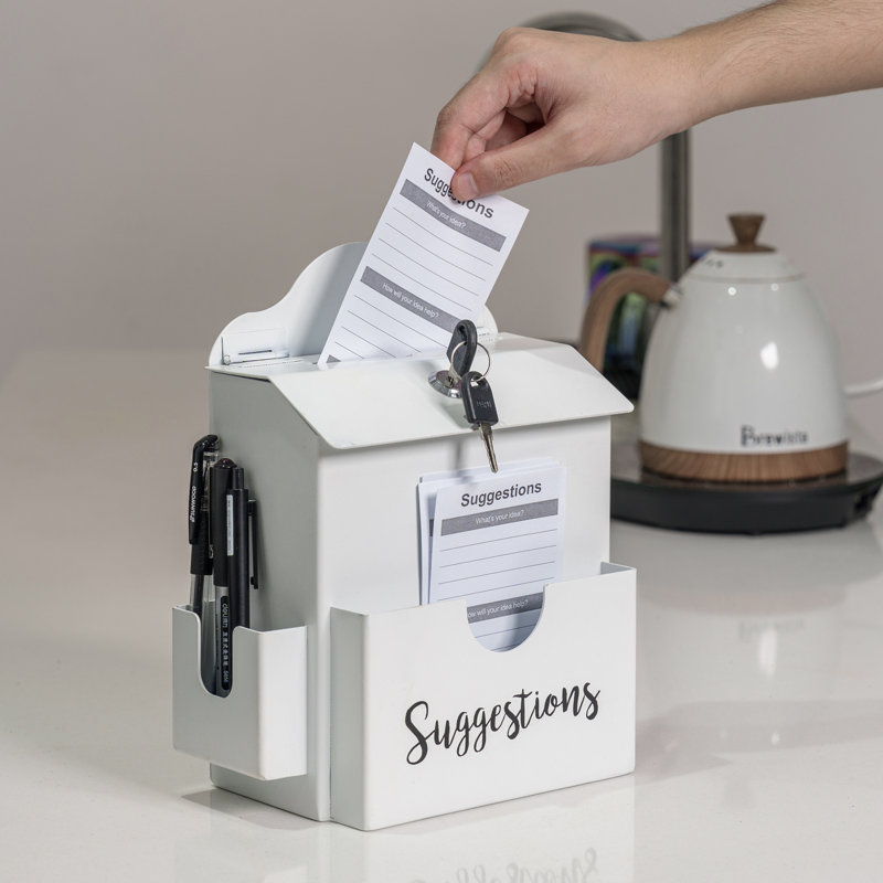 MyGift Locking Drop Box, White