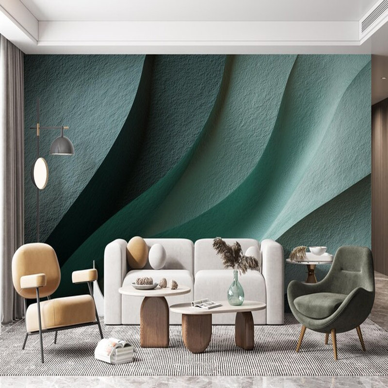 Teal Flow Texture Wallpaper, 108" L x 192" W