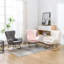 Chaise berçante rembourrée en tissu avec dossier haut et accoudoirs Teddy-1377951144