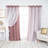 Fortuna Brockham Solid Tulle Overlay Room Darkening Grommet Curtain Panels-1636279546-1636324682