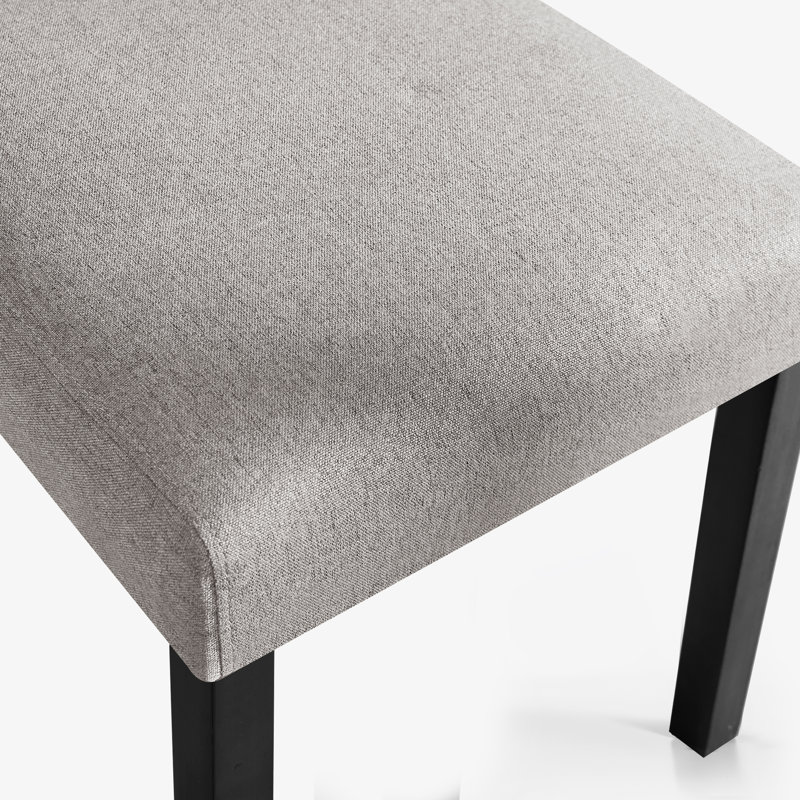 Tufted  Fabric Upholstered Parsons Dining Chairs, Light Gray, 4