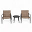 Ensemble de conversation d'extérieur: 2 chaises en rotin PE + table d'appoint en acier trempé et verre noir durable