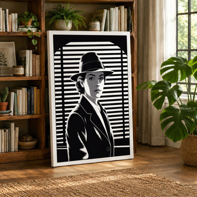 Silhouette in Noir Industrial - Wrapped Canvas