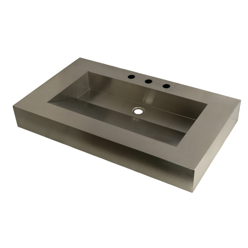 Kingston Brass Kingston Commercial 37-Inch Stainless Steel Bathroom Sink