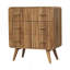 Commode à rainures en T, 3 tiroirs, brun clair