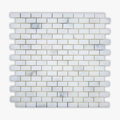Carreau de mosaïque linéaire en marbre 12 po x 12 po Calacatta