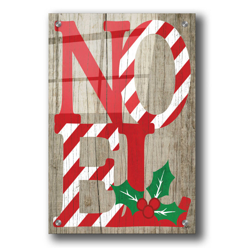 «Noel» par Misty Michelle, art en verre acrylique Wal, H 36 po x l 24 po x P 0,2 po