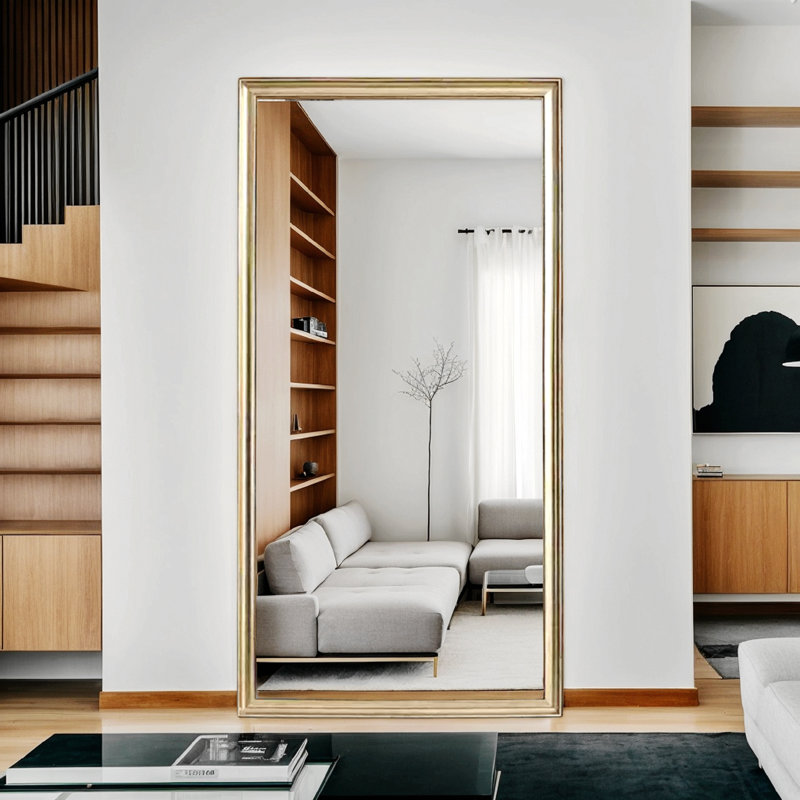 32x70" Full-Length Mirror , Shatterproof Glass, HD Reflection & Multi-Mount Design for Bedroom/Living Room/Salon
