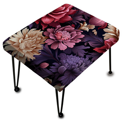 Harmonie damassée rose et mauve bohémienne - Repose-pieds rectangulaire damassé