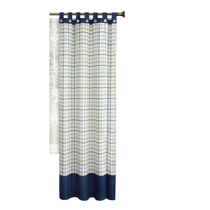 Hassen Semi Sheer Curtain Single Panel, Navy, 52" W x 84" L