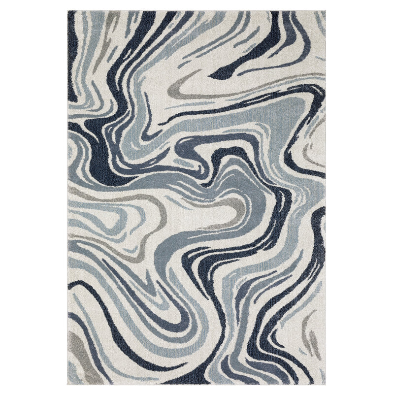 Tapis bleu / gris Genesis, Rectangle 7 pi 10 po x 10 pi