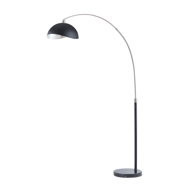 Lampe sur pied à arc 92 po à intensité variable Luna Bella, Noir / nickel antique