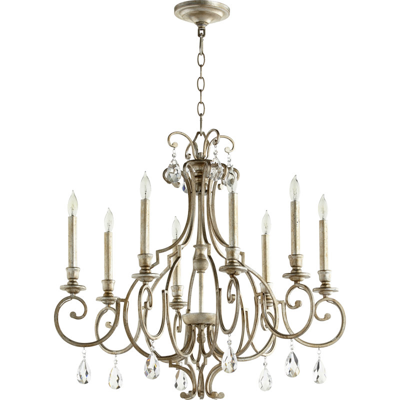 Richason 8 - Light Empire Chandelier, Aged Silver Leaf