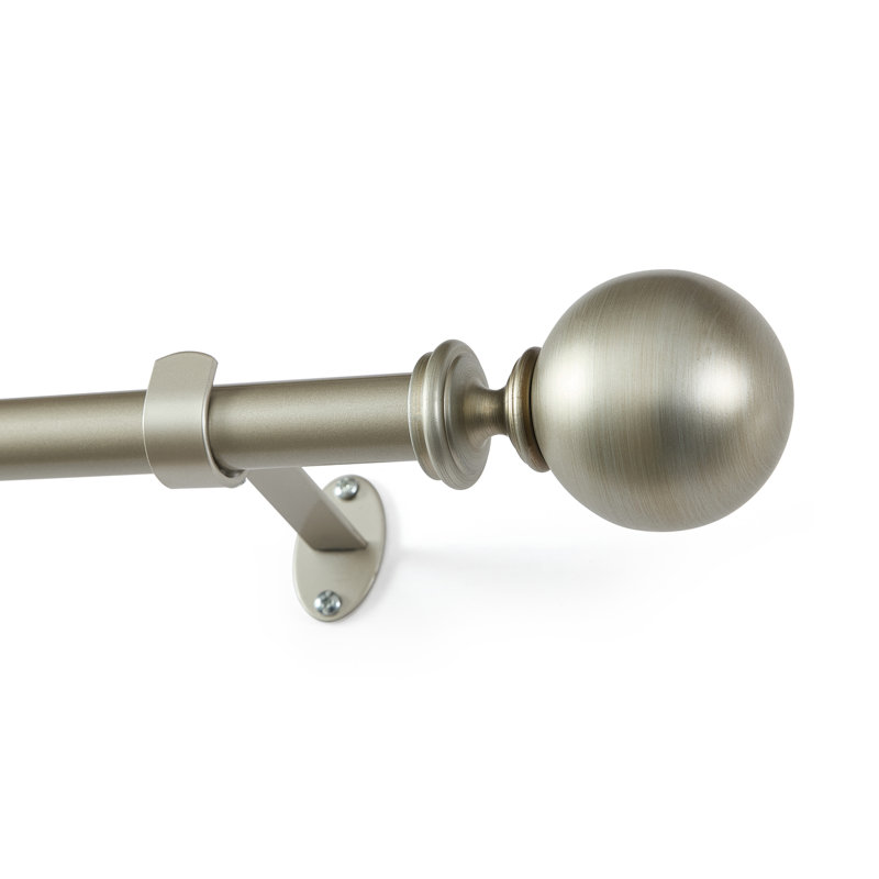 Tringle à rideaux simple réglable Darion, 28 po à 48 po, Étain antique