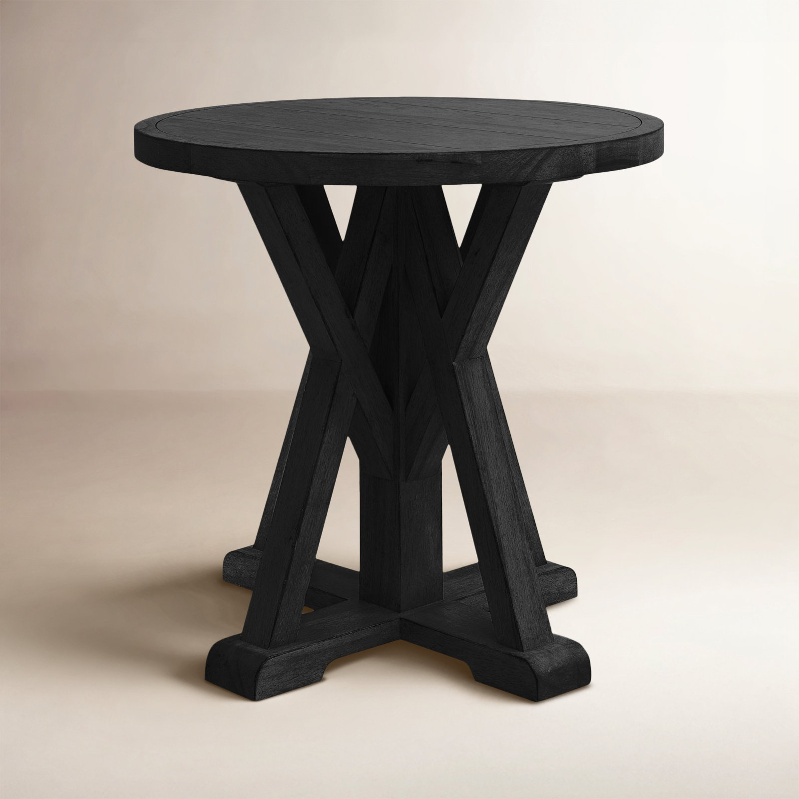 Mya Solid Wood End Table, Black