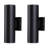 Black Cylinder Outdoor Wall Light Waterproof Aluminum - 2 Pack-74014997