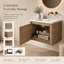 Meuble-lavabo flottant mural de 24 po avec lavabo en céramique, porte à fermeture en douceur et armoire de rangement, meuble-lavabo moderne en contreplaqué ORVICA-1024181285