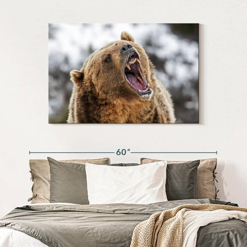 Roaring Grizzly Bear, 32" H x 48" W