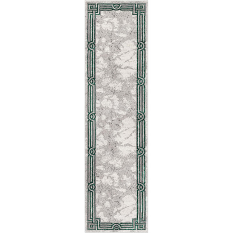 Kampen Fairmont Glam Marble Pattern Green Area Rug