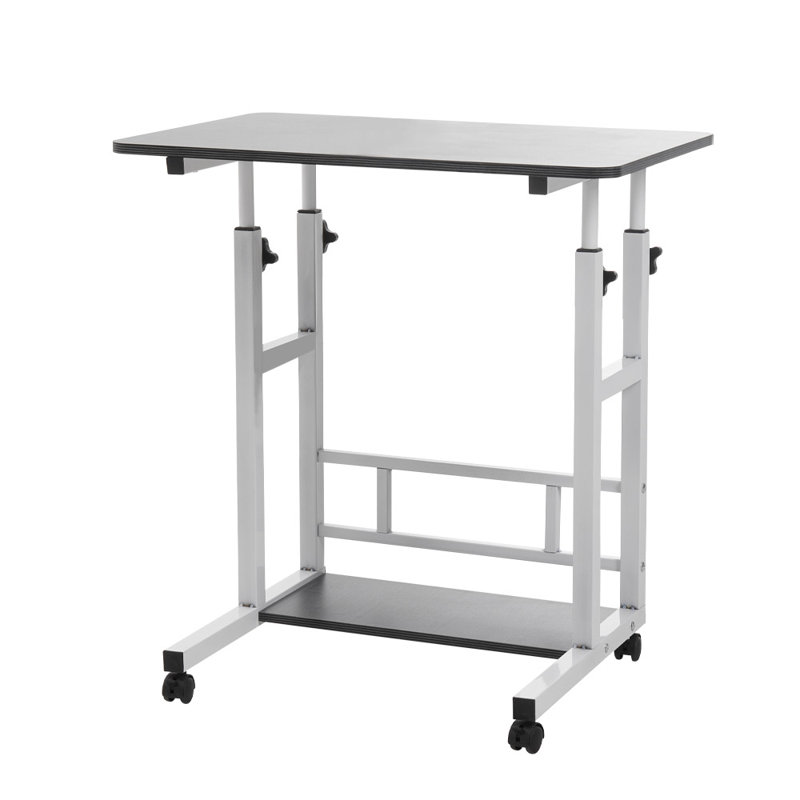 Adjustable Metal Base Computer Desk, Black